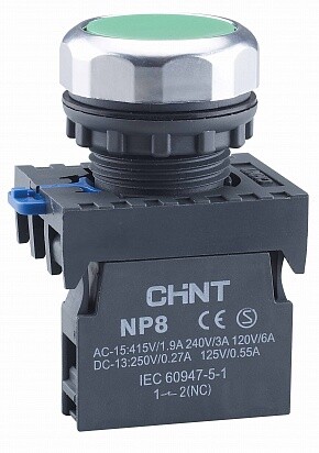 Кнопка управления NP8-10BN/1 без подсветки бел. 1НО IP65 578646