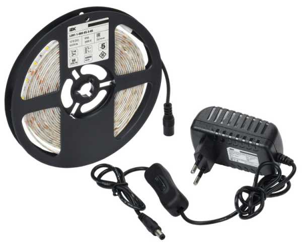 Комплект DIY (2835WW60-4,8-IP65-12В 5м + др. + выкл.) LSR1-1-060-65-1-05-S1