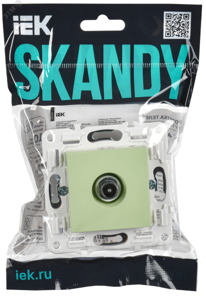 SKANDY Розетка TV проходная SK-A17G мятный IEK SK-A10-P-K06