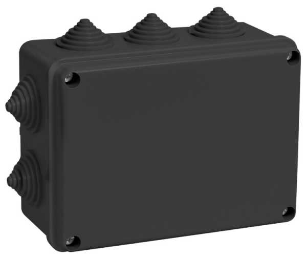 Коробка расп. КМ41241 150х110х70мм IP44 10 вв. черная UKO11-150-110-070-K02-44