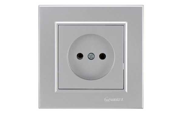 Розетка 1-м СП Karea 10А IP20 б/з сереб. 56065022