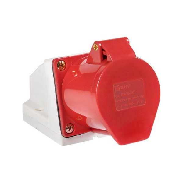 Розетка кабельная 16А 380В 3P+РЕ+N IP44 (215) ps-215-16-380