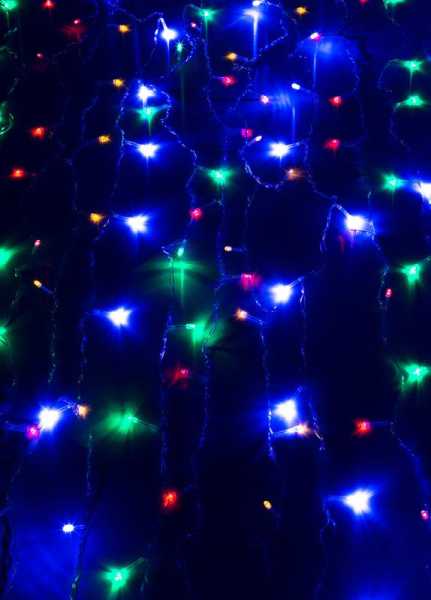Гирлянда светодиодная &amp;amp;quot;Дождь&amp;amp;quot; 1.5х1.5м 144LED мультиколор 8 режимов 220В 1.5мм провод прозр. КОСМОС KOC_CUR-V106