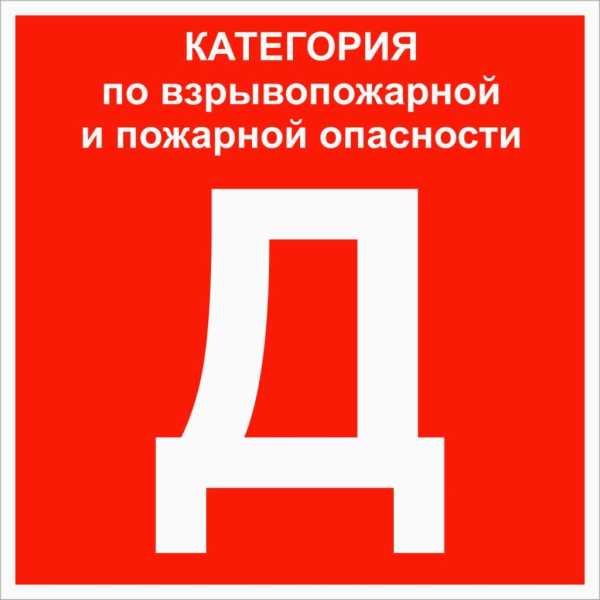 Знак пластик &amp;amp;quot;Категории помещения по взрывопожарной и пожарной опасности Д&amp;amp;quot; (200x200) ГОСТ 12.4.026-2015 EKF PROxima