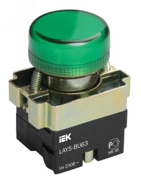Индикатор светосигнальный LAY5-BU63 d22мм 230В зел. BLS50-BU-K06
