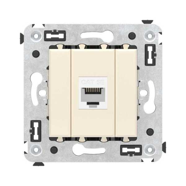 Розетка компьютерная 1-м СП Avanti &amp;amp;quot;Ванильная дымка&amp;amp;quot; RJ45 кат.5E без шторок механизм 4405663