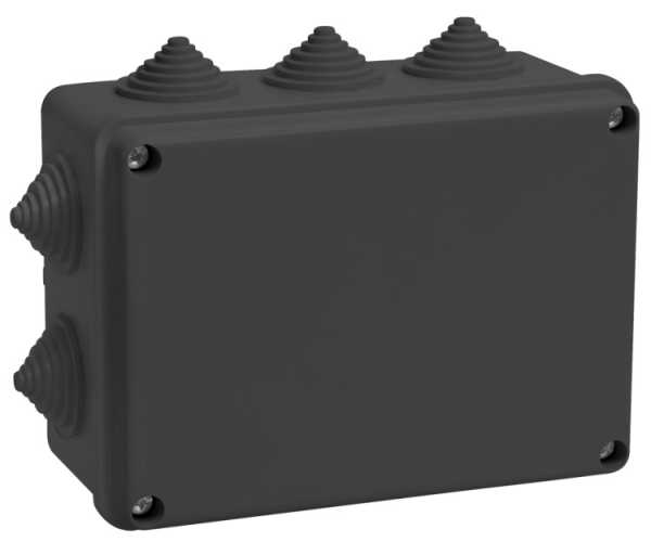 Коробка расп. КМ41242 150х110х70мм IP55 10 вв. черная UKO11-150-110-070-K02-55