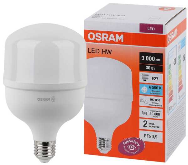 Лампа светодиодная высокомощная LED HW 30Вт T матовая 6500К холод. бел. E27 3000лм 140-265В угол пучка 200град. PF&amp;amp;gt;/=09 (замена 300Вт) OSRAM 4058075576797