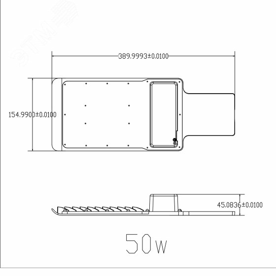 Уличный светильник SPP-503-0-30K-050 50Вт 3000K 5000Лм IP65 КСС &amp;amp;quot;Ш-с&amp;amp;quot; DOB-SMD 48мм Б0051836