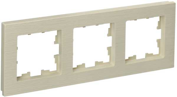 BRITE Рамка 3-мест. РУ-3-Бр беж. рифленый BR-M32-51-K10