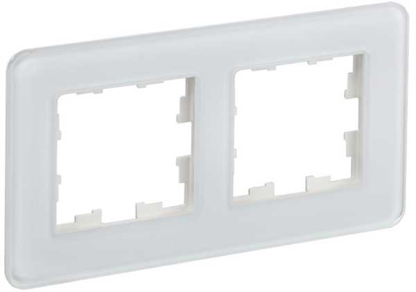 BRITE Рамка 2-мест. РУ-2-2-Бр стекло бел. RE BR-M22-G-41-K01