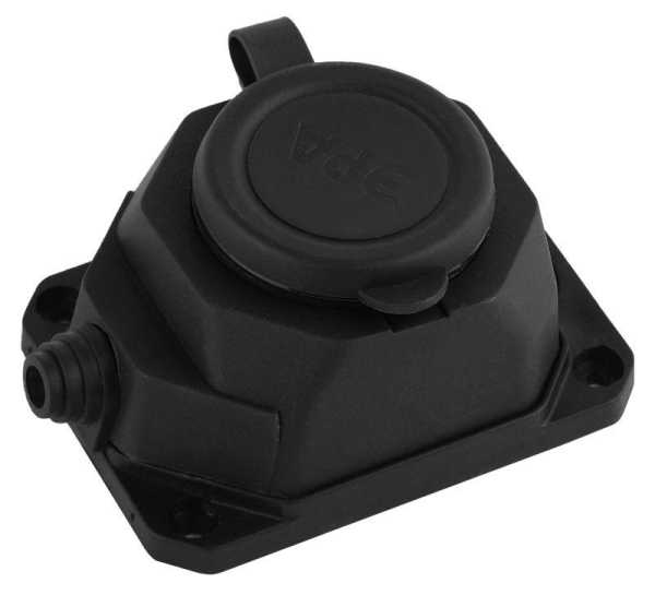 Колодка удлинителя 1-м с заземл. 16А IP44 K-1e-B-IP44 каучук черн. Б0044543