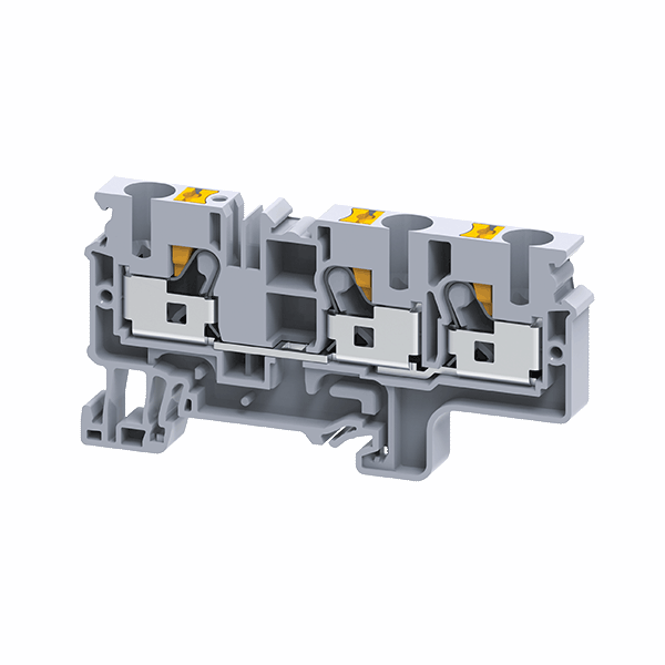 Клемма с 3-мя контактами push-in 10 кв.мм OptiClip СP-10-TRIPLET-I-серый 331852