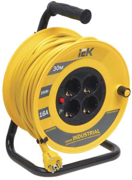 Катушка УК30 4 места 2P+PE/30м 3х1,5мм2 &amp;amp;quot;Industrial&amp;amp;quot; WKP15-16-04-30