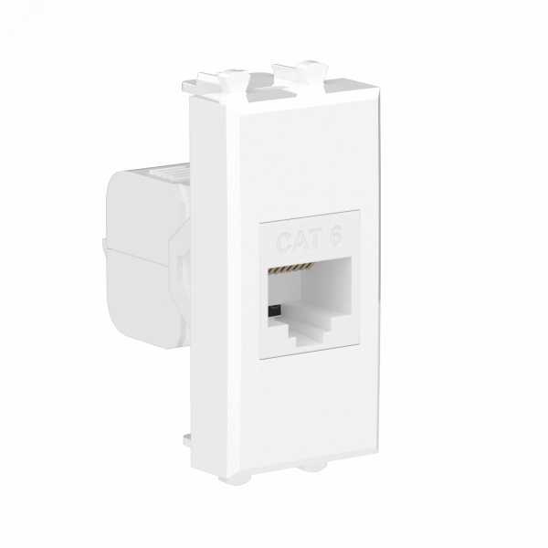 Розетка компьютерная 1мод. Avanti &amp;amp;quot;Белое облако&amp;amp;quot; RJ45 кат.6 без шторок модульная механизм 4400691