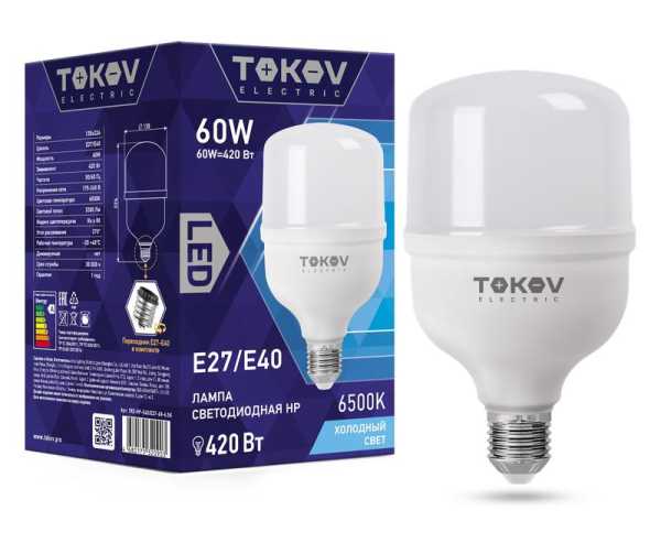 Лампа светодиодная 60Вт HP 6500К Е40/Е27 176-264В TKE-HP-E40/E27-60-6.5K