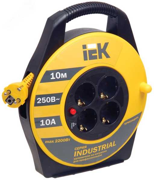 Катушка УК10 4 места 2P+PE/10м 3х1,5мм2 &amp;amp;quot;Industrial&amp;amp;quot; WKP15-16-04-10