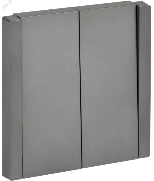 FORTE&PIANO Выключатель 2-клавишный 10А FP505 сталь IEK FP-V20-0-10-1-K46