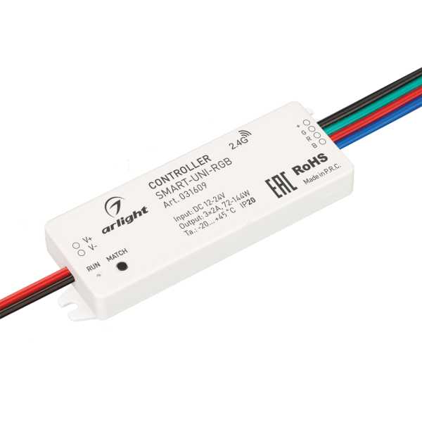 Контроллер SMART-UNI-RGB (12-24V, 3x2A, 2.4G) 031609