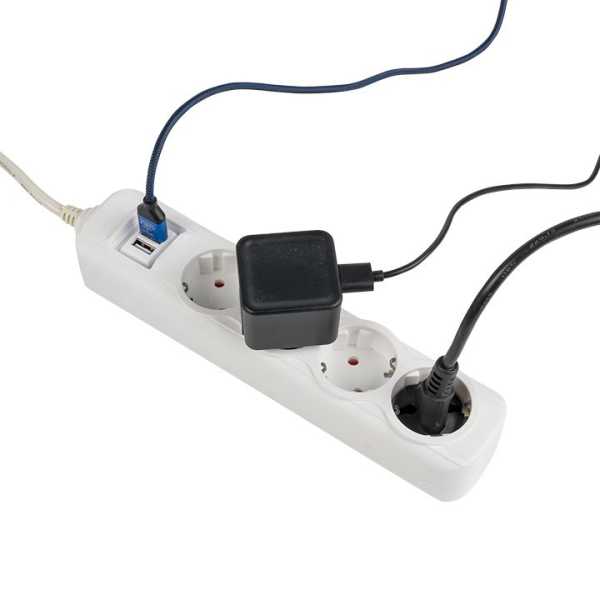 Удлинитель &amp;amp;quot;Эксперт&amp;amp;quot; 4 гнезда 3 метра 13А/3,0кВт с 2 USB 2,1А ПВС 3х1 PROxima UBA16-2USB-4-03i