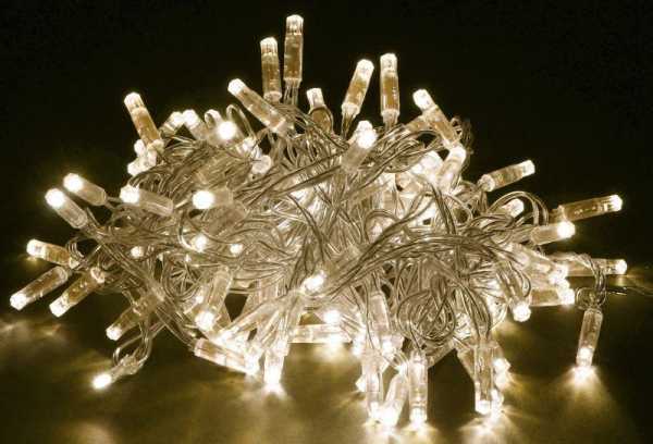 Гирлянда &amp;amp;quot;Нить&amp;amp;quot; 10м 100LED тепл. бел. IP44 провод прозр. 230В с контроллером 8 режимов LGDU111-1-100-10-T-S-44