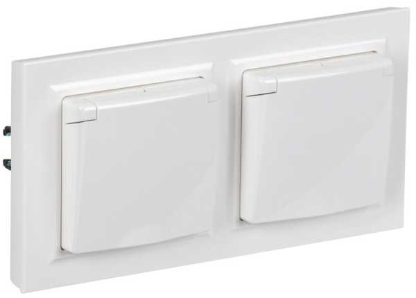 BRITE Роз. с кр. 16А IP44 РСбш10-3-44-БрБ бел. в сб 2шт BR-R16-16-44-2-K01-F-PRO