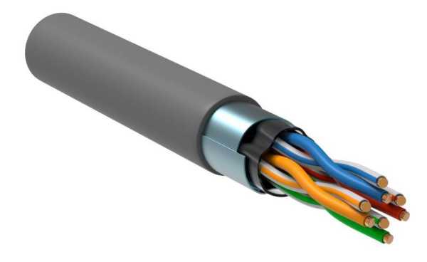 Кабель витая пара F/UTP кат.5E 4х2х24AWG solid PVC сер. (м) LC1-C5E04-311