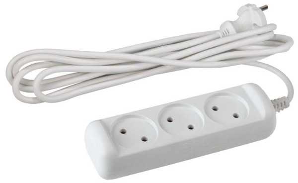 Удлинитель 3х3м без заземл. 6А IP20 UX(6)-3-3m ПВС 2х0.75 Б0038568