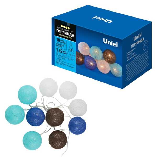 Гирлянда ULD-S0135-010/STB/2AA WARM WHITE IP20 TANGLES-2 &amp;amp;quot;Клубки-2&amp;amp;quot; 2AA (не в/к) 1.35м 10 LED тепл. свет провод прозр. Uniel UL-00008420