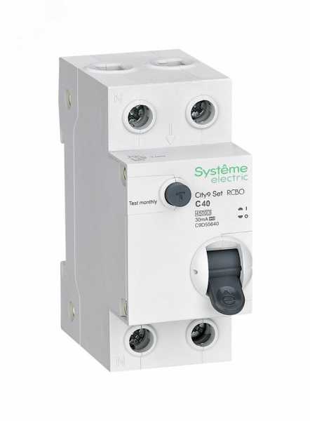 Systeme Electric City9 Set Авт. выкл. диф. тока (АВДТ) 1P+N С 40А 4.5kA 30мА Тип-A 230В