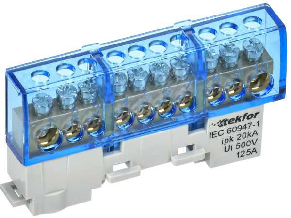 TEKFOR Шина N ноль изолированная на универсальном держателе 8х12-10-С IEK TF-NN20-10-KL-K07