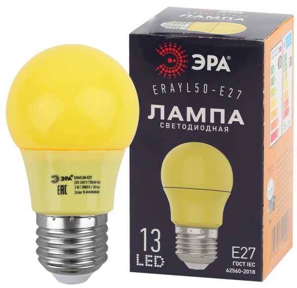 Лампочка светодиодная STD ERAYL50-E27 E27 / Е27 3Вт груша желтый для белт-лайт Б0049581
