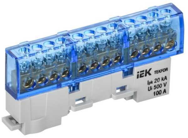 TEKFOR Шина N ноль изолированная на универсальном держателе 6х9-12-С IEK TF-NN10-12-KL-K07