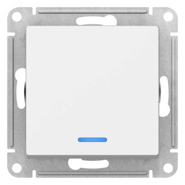 Выключатель 1-кл. AtlasDesign (сх. 1а) 10AX с подсветкой механизм лотос SE ATN001313