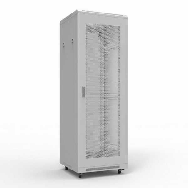 Шкаф напольный 19&amp;amp;quot; серии Standart 22U 600х600мм, передняя и задняя дверь перфорация, RAL 7035 (состоит из 2 частей) 04-2339