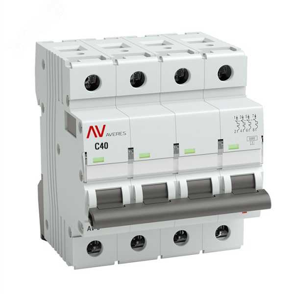mcb6-4-40C-av Выключатель автоматический AV-6 4P 40A (C) 6kA EKF AVERES(кр.1шт)