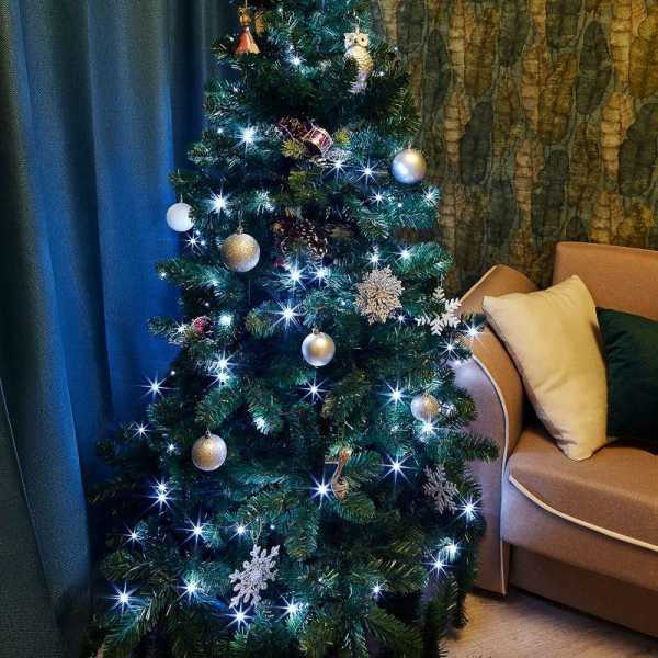 Гирлянда Твинкл Лайт 15 м, темно-зеленый ПВХ, 120 LED, цвет белый 303-055