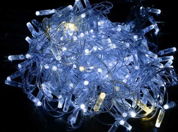 Гирлянда &amp;amp;quot;Нить&amp;amp;quot; 10м 100LED бел. IP44 провод прозр. 230В мерцание транзит LGDU121-2-100-10-T-S-44