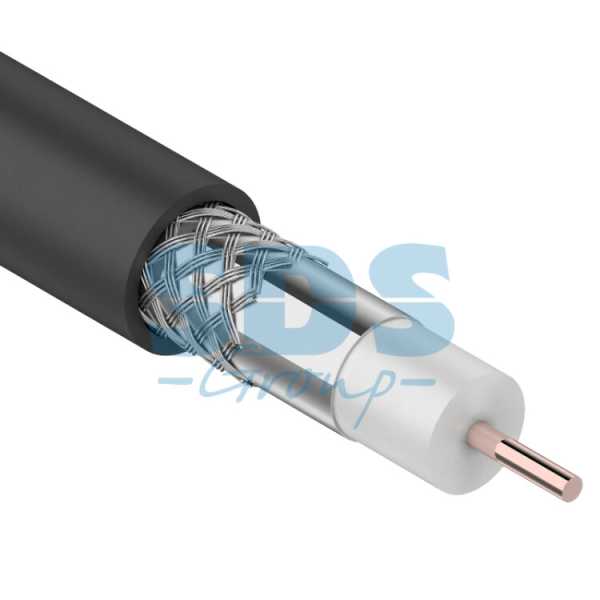 Кабель коаксиальный RG-6U, 75Ом, CCS/Al/Al, 48%, 100м, OUTDOOR, черный