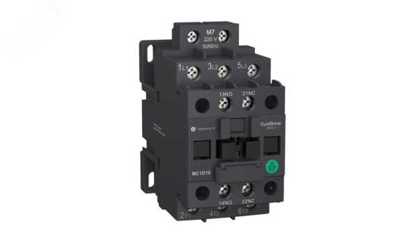 Контактор MC1D 3п 9А кат. 220В AC 1НО+1НЗ SE MC1D09M7