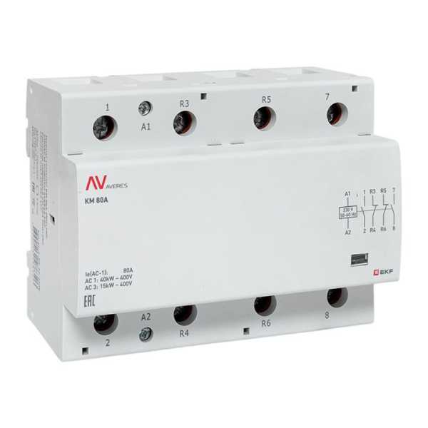 Контактор модульный КМ 80А 2NO+2NC 230VAC (6 мод.) AVERES EKF