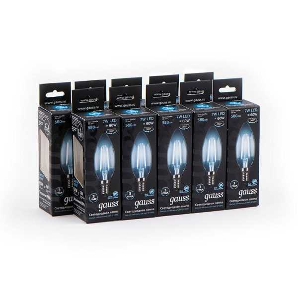 Лампа светодиодная филаментная Black Filament 7Вт свеча 4100К нейтр. бел. E14 580лм 103801207