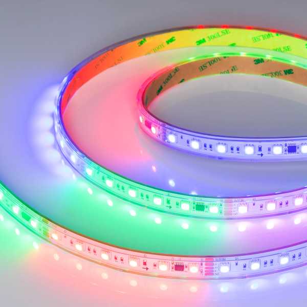 Лента герметичная DMX-PS-B60-15mm 24V RGB-PX6 (15W/m, IP67, 5060, 5m) 037090