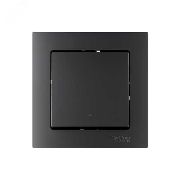 ATLASDESIGN SMART 1-кл. ВЫКЛЮЧАТЕЛЬ с подсв., Zigbee, сх.1, L+N, 10А, мех., КАРБОН ATN001013Z
