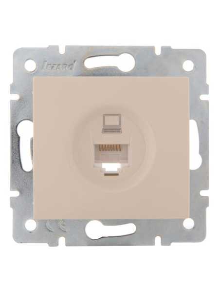 Розетка компьютерная 1-м СП Karina RJ45 механизм крем. 707-0388-139
