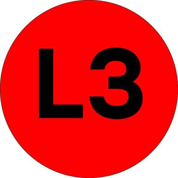 Наклейка &quot;L3&quot; d=20мм PROxima an-2-15-2