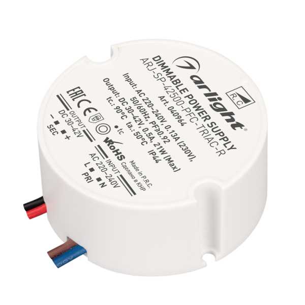 Блок питания ARJ-SP-42500-PFC-TRIAC-R (21W, 30-42V, 500mA) 040964