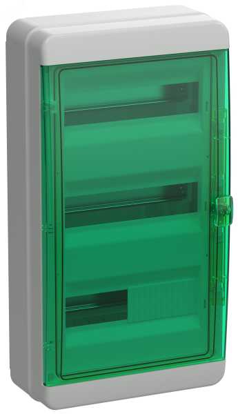 Корпус пластиковый КМПн-36 IP65 зел. прозр. дверь TEKFOR TF5-KP72-N-36-65-K03-K06