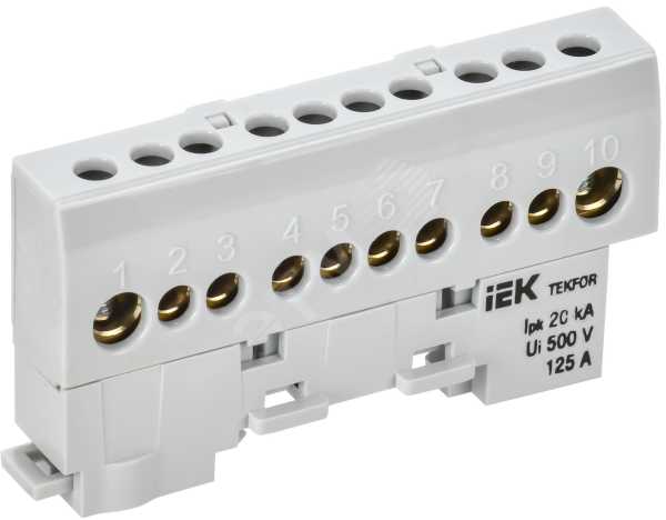 TEKFOR Шина L фаза изолированная на универсальном держателе 8х12-10-Ср IEK TF-NN20-10-KL-K03