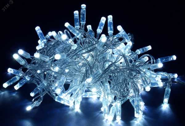 Гирлянда &amp;amp;quot;Нить&amp;amp;quot; 20м 200LED бел. IP44 провод прозр. 230В с контроллером 8 режимов LGDU111-2-200-20-T-S-44